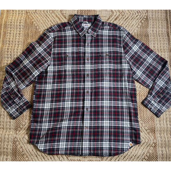 Carhartt Plaid Sz XL 100% Cotton flannel button front - Picture 1 of 9